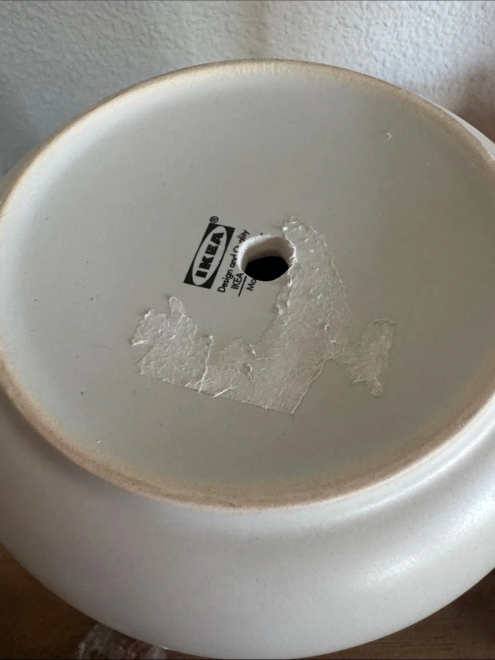 IKEA Cream Ribbed Ceramic Planter